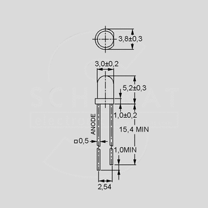 EL204-10UYT/S53 LED Transp Yellow 200mcd 30&deg; 3mm EL204-10_T_