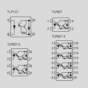 TLP627 Optoc.-Darl 5kV 300V 150mA &gt;1000% DIP4 Circuit Diagrams
