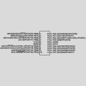 ATTINY44-20SSU ISP-MC 2,7-5,5V 4K-Flash 20MHz SO14 ATTINY261_, ATTINY461_, ATTINY861_