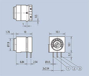 mentor 1833.2181 MENTOR CERMET POTENTIOMETER 500k-ohm