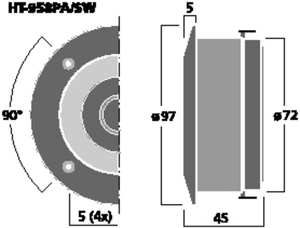 HT-958PA/SW Bullet tweeter Tegning