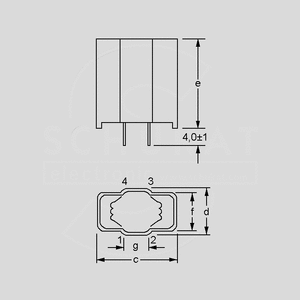 CAV2000A5.6 Choke 2,0A 2x5,6mH Vertical Dimensions Size Code 4A