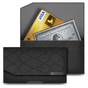 N-I-CG7O344BLK iLuv læder-etui til iPhone 5 og kreditkort med bæltespænde
