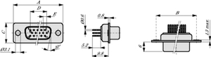 BL26LG D-Sub-Socket 26-Pole Solder Pin PCB