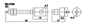 BP-270G Bananbøsning chassis hun guld rød+sort SÆT Drawing 1024