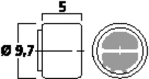 MCE-404U Elektretmikrofon Ø9,7x5mm Drawing 400