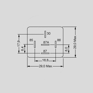 FRC2C-1-DC24V High Current Relay SPDT 50A 24V 320R 1xSkifte Pin Board