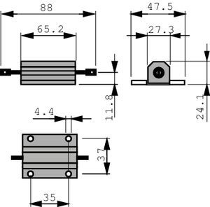 HS100-3R3J Trådviklet modstand 100W 3,3Ω ±5 %