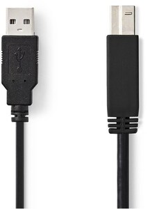 N-VLCP60100B05 USB Kabel, 2.0 - USB A Han - USB-B Han, 0.5 m, sort
