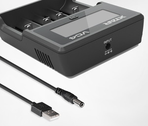 XTAR-VC4 Batterilader Universal, HD LCD skærm, USB - XTAR-VC4 Batterilader til Li-Ion / Ni-MH passer til de fleste batteristørrelser A, AA, AAA, C, SC