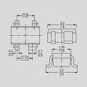 BFP520 NPN-RF 2,5V 40mA 100mW 45GHz SOT343R SOT343R