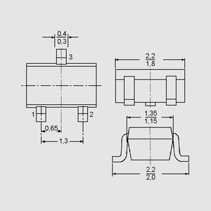 BCR191 PNP Dig. 50V 0,1A 0,2W SOT23 SOT323