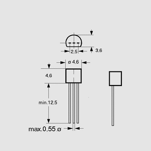 BSS92 P-VMOS 240V 0,15A 1W 20R TO92 TO92