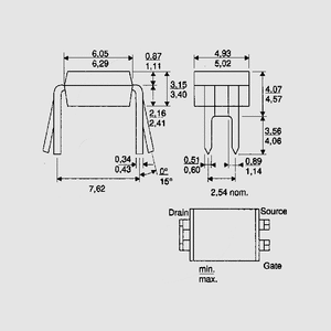 IRFD9024PBF P-Ch 60V 1,6A 1,3W 0,28R DIP4 DIP4