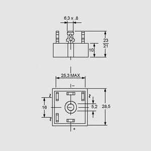 26MT80 3-Ph-Bridge Rect. 25A 800V(RRM) Flat 26MT_, 36MT_