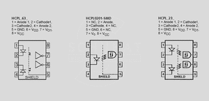 HCPL2300 Optoc. 2,5kV 5MBd DIP8 Circuit Diagrams