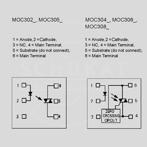 MOC3020 Optotr. 7,5kV 400V 30mA DIP6 Circuit Diagrams