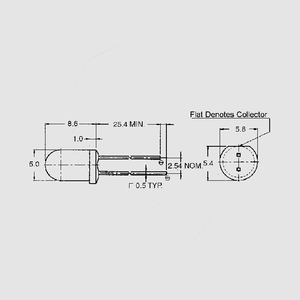 IRE5 Phototrans. Water-clear 0,8mA 5mm IRE5