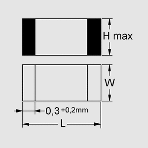 LDE047NF-100 SMD-MKT 47nF 10% 100V 1812  Abmessungen