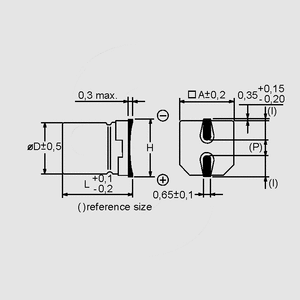 CSMK001/50 SMD El-Capacitor 1uF/50V 4x5,4mm Dimensions