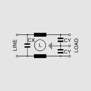 FIL2150 Line Filter Metal Case 1,5A FIL2150, FIL2150-6.5<br>Circuit Diagram