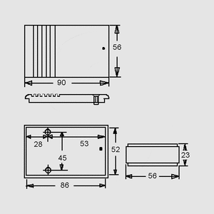 PP25SW ABS Enclosure 90x56x23 Black PP25SW