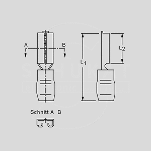 FH28X08RT Spadestik rød 2,8 mm. HUN (for 0,8mm. spade) FH28X_RT