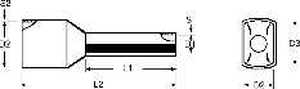 K9150SW Terminalrør for 2x1,50mm² Sort