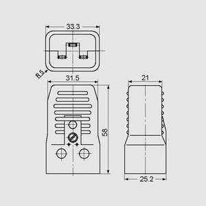 GST106 IEC Power Connector C20 , Straight 4796.0000 GST106