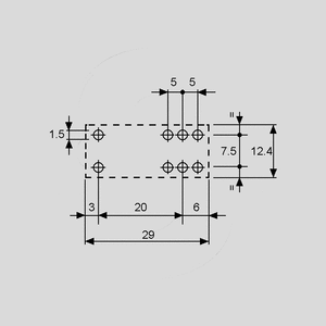 F4052-AC230 Relæ DPDT 230VAC/650mW/28K 40.52.8.230.0000 Pin Board