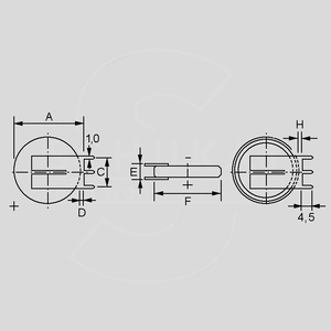 CR2450PCB-3 CR2450 24,0x5,0mm. vandret 3V 560mAh 3 Pins CR2032SLF, CR2430SLF