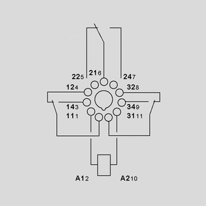 F6013-AC24 Ind. Relay 3PDT 10A 24VAC 74R 60.13.8.024.0040 Circuit Diagram