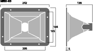 MRH-83 PA Mid-high range horn (u.driver) Drawing 400