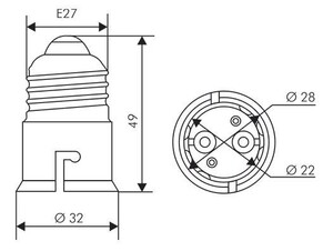 S401087 Lamp Socket Converter, E27 - B22