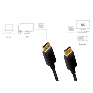 CV0076 DisplayPort cable, DP/M to DP/M, 4K/60 Hz, black, 7.5 m