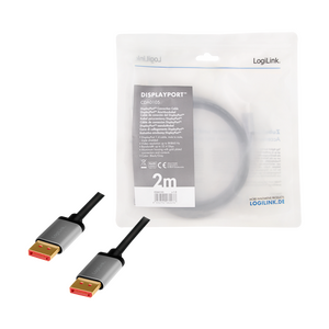 CDA0105 DisplayPort cable, DP/M to DP/M, 8K/60 Hz, alu, black/grey, 2 m
