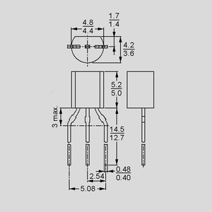 BS108-GURT N-VMOS 200V 0,25A 0,35W 8R TO92 TO92