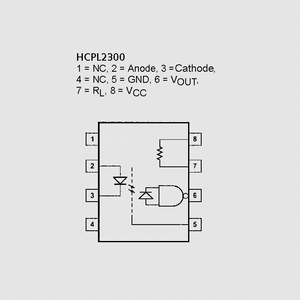 HCPL2601 Optoc. 2,5kV 10MBd DIP8 Circuit Diagram