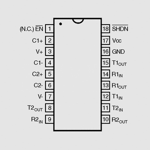 MAX218CPP+ RS232E 2xDr./Rec. 1,8-4,2V DIP20 MAX222_