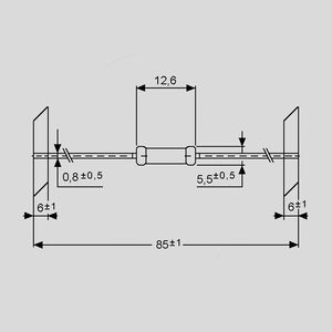 RDHE000,68 Resistor 0614 2,5W 5% 0,68R Taped Dimensions