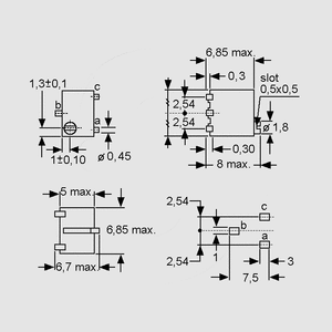 TS63YE100 SMD Multiturn Cermet Trimmer Y 100R Dimensions