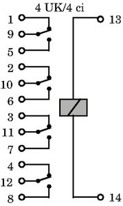 55.34.9.024.0040 Ind. Relay 4PDT 7A 24VDC 600R F5534-24