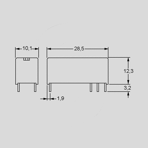 RYII024 Relay SPDT 8A 24V 2350R Dimensions