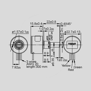 351HE0B4WA1S22 Single Turn Sensor 360&deg; Dimensions