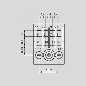 RE403D-LTU Ind. Relay 4PDT 5A 24V 650R LED Green Pin Board