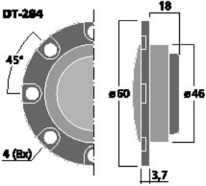 DT-284 Autodiskant 4R 60W (sæt=2 stk.) Drawing 1024
