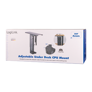 HDEO0004 LogiLink® Adjustable under desk CPU mount, rotatable, slidable