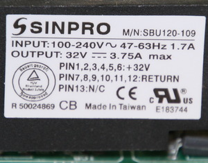 SBU120-109 Open Frame 32V 3,75A, 120W