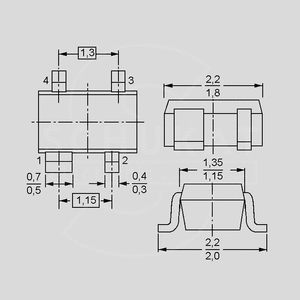 BFP520 NPN-RF 2,5V 40mA 100mW 45GHz SOT343R SOT343N