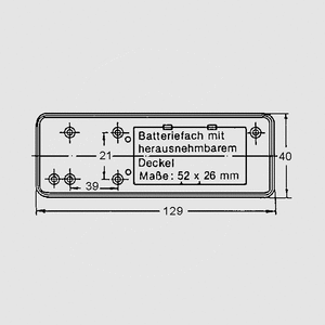 LP6090B-SW Plastkasse m batterilåge 129x40x25 Sort LP6090B-SW